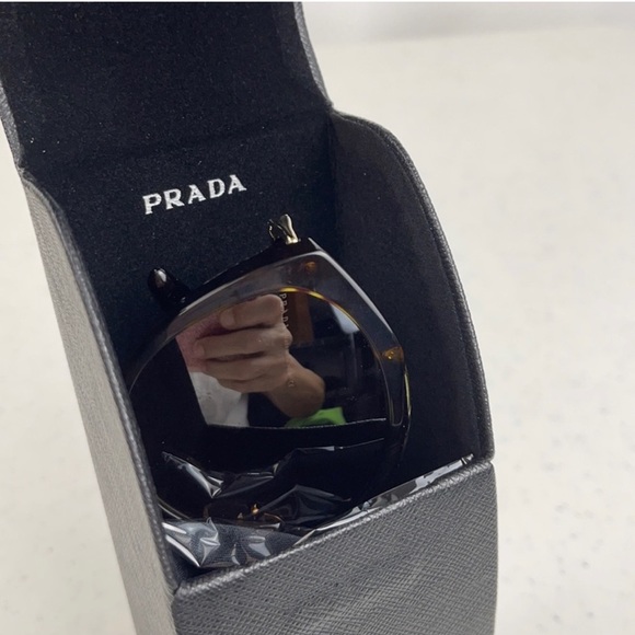 Prada Ladies Black Oval Sunglasses - Picture 10 of 13